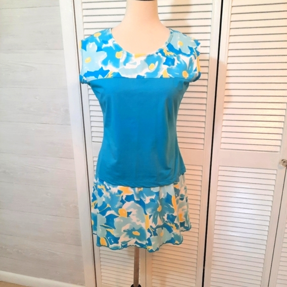 jerdog Skirts Jerdog Floral Mini Skirt Tank Top Tennis Suit Set Sz